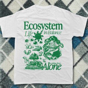 White – Ecosystem Biology Vintage Life In Balance Nature Science Graphic T-Shirt